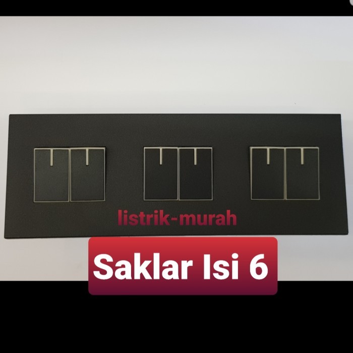 Terbaru Panasonic Saklar Isi 6 3Gang Wesj78069B Wesj5931B Hitam Black 3 Gang