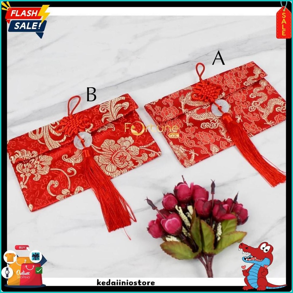 

Angpao Imlek 2025 Kain Chinese New Year Sangjit Wedding Engagement Hong Bao Red Envelope Horizontal Giok (6.6)