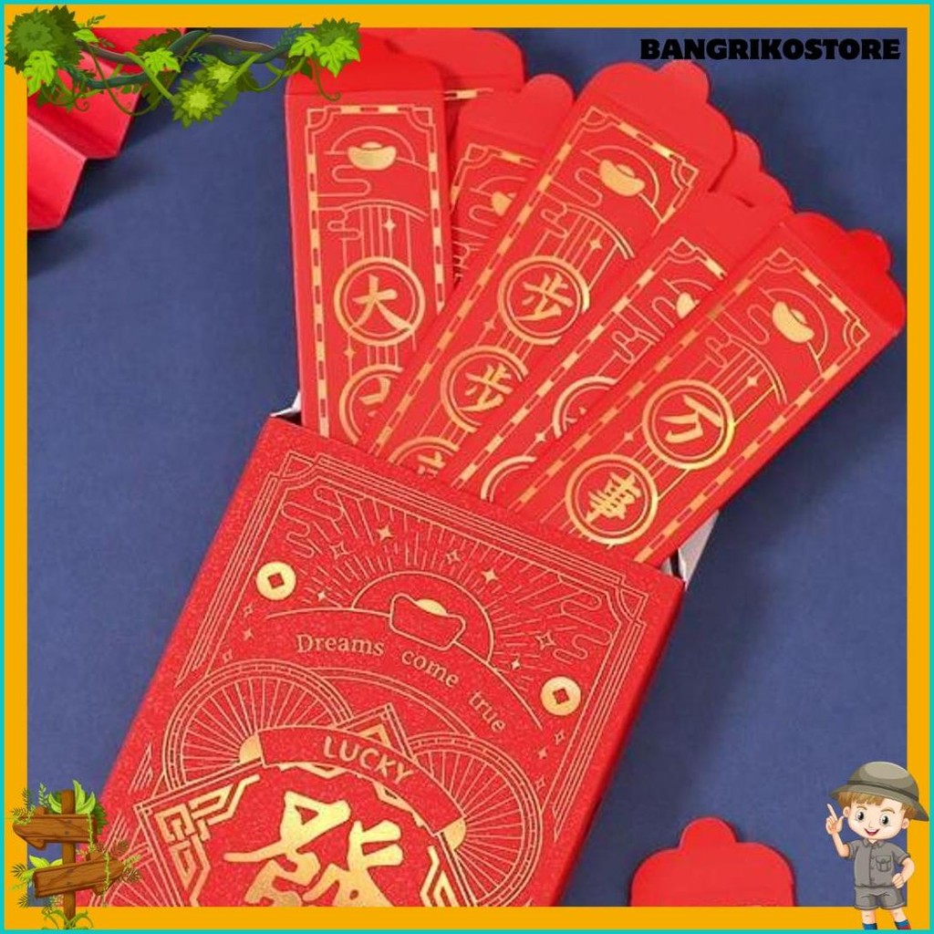 

Ac082 Angpao Imlek Hongpao Undian 12Pcs Lucky Draw Emas Gold Premium Panjang Exclusive Limited Angpau (Murmer)
