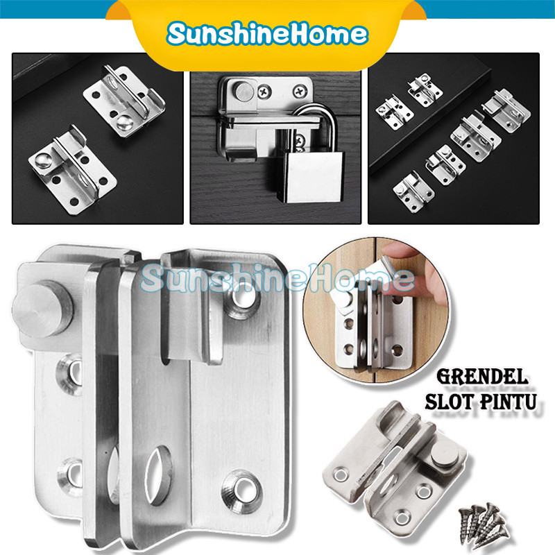 Kebutuhan Dapur Grendel Pintu Geser Gembok Kunci Slot Slot Kunci Pintu Geser Bahan Stainless Steel