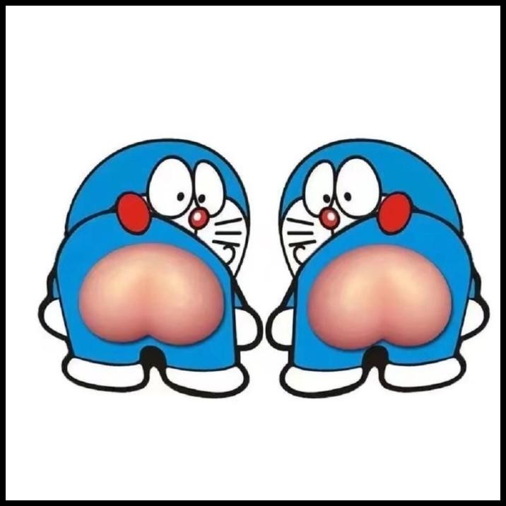 HOT DEAL TERMURAH TEMPELAN STIKER PANTAT SILICONE MOTIF CARTOON DORAEMON 