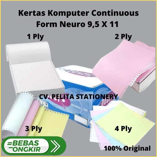 

NEW Kertas Neuro Continuous Form 9 1/2 X11 Full dan Bagi 2 NCR K 1,2,3,4,5