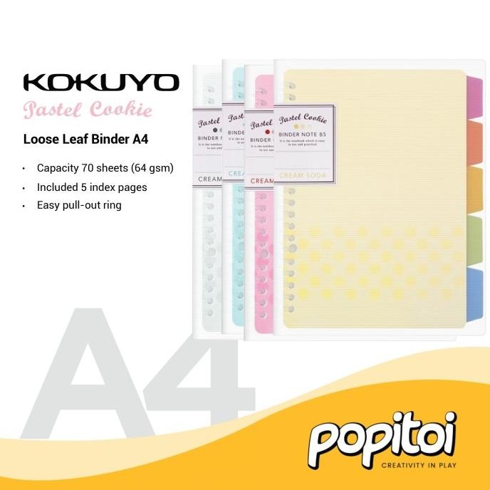 

TERBARU - Kokuyo Pastel Cookie Loose Leaf Binder A4 Notebook Folder