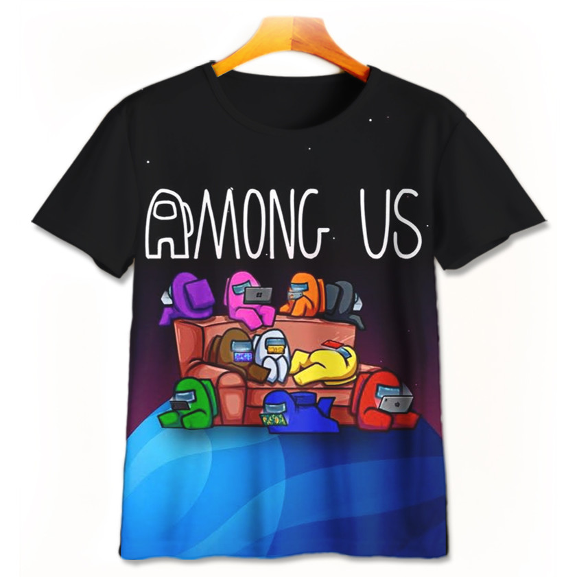 Kaos Game Among Us AmongUS-2-designWD Kaos Anak Laki Laki Perempuan Umur 1 - 12 Tahun Kaos Game Movi