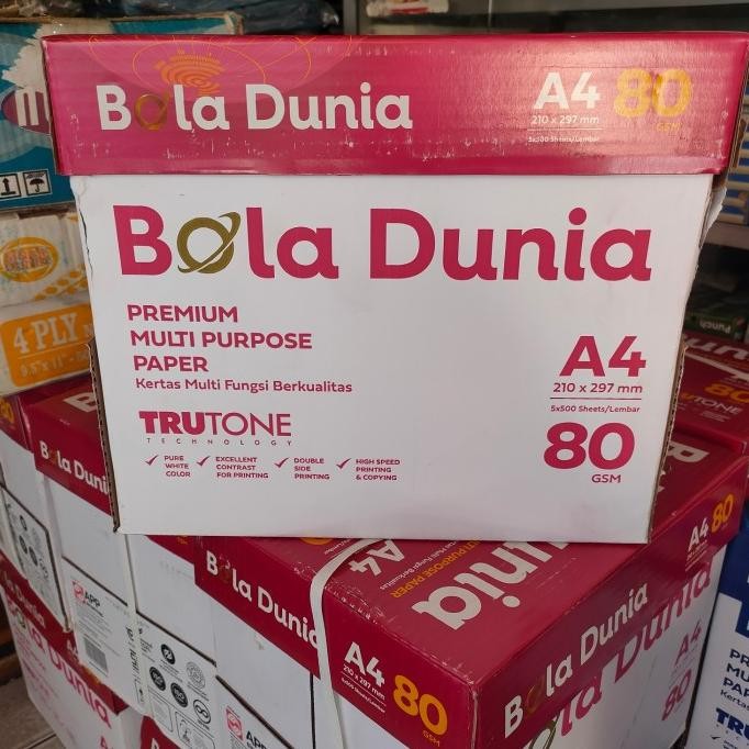 

BEBAS ONGKIR - KERTAS HVS ukuran A4-80gsm paket 1dus ( 5 rim)
