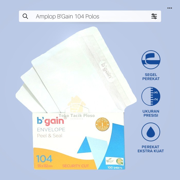 

New Arrival Amplop Putih Tanggung B'Gain 104 Polos Amplop Kondangan Lebaran Klf