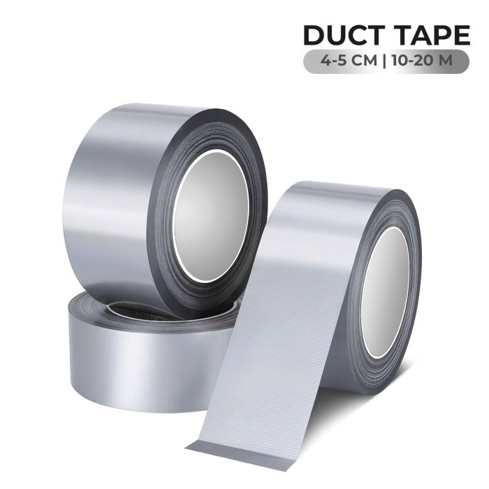

Ready stock] Duct Tape Lakban Silver 4/5MM 10/20M Lakban Perekat Karpet Kuat
