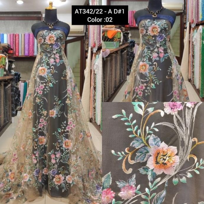 @@@@] Kain Tile Brokat Valentino Multicolor 3D AT342 Timbul Nude