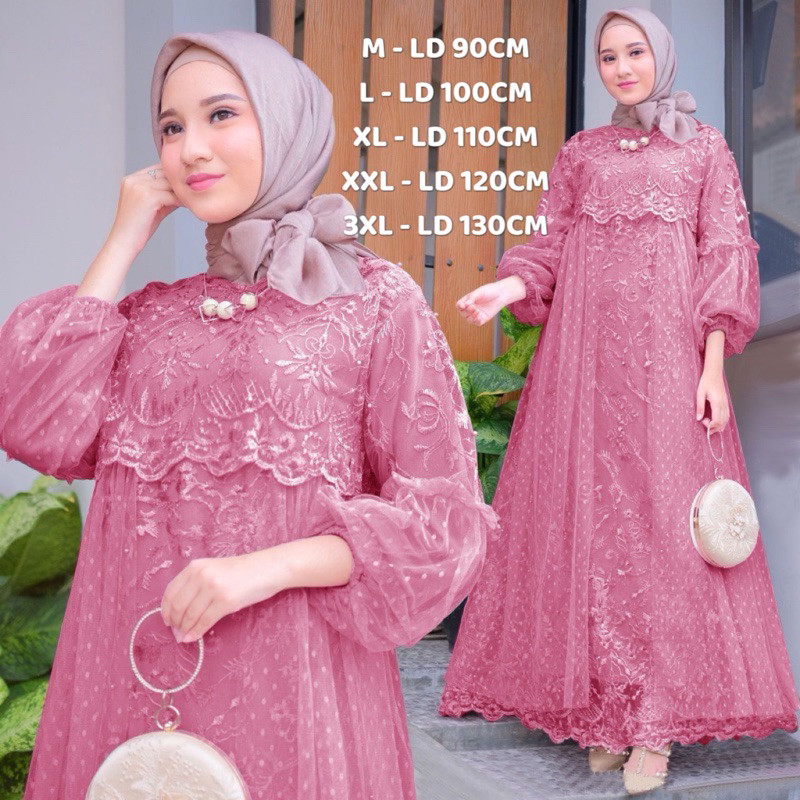 Gamis Polos Elegan Dres Perempuan Syari Bj Gammis Lebaran Baju Bridesmide Games Cewek Hari Raya Dres