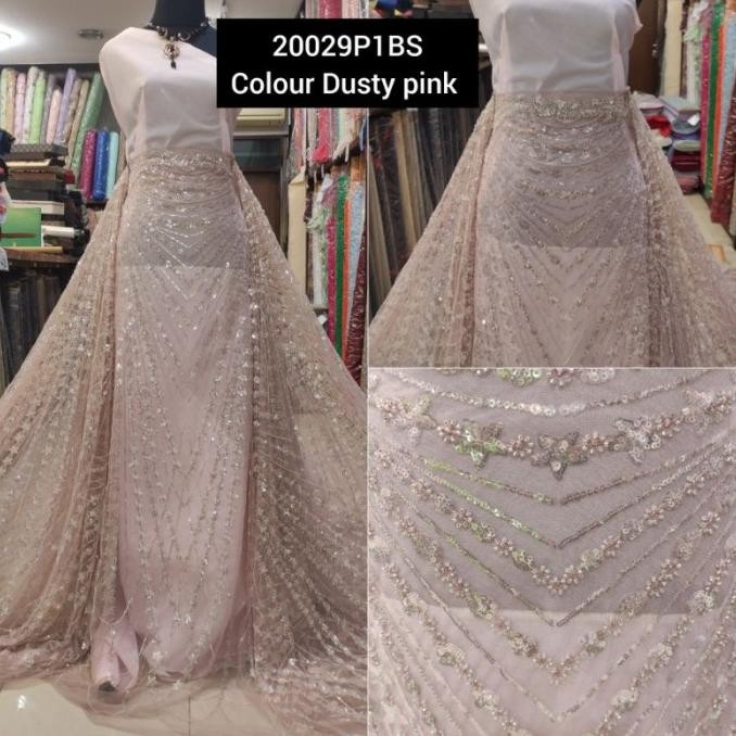 ><><><] Kain Dress Tile Zuhair Batu Payet Ivana Bridal Import Dusty pink