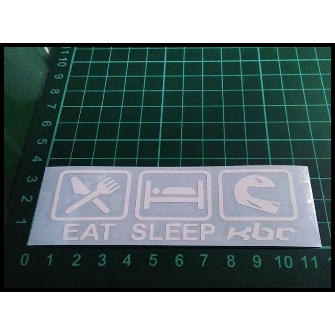 

DISKON CUTTING STICKER EAT SLEEP KBC 11CM PUTIH
