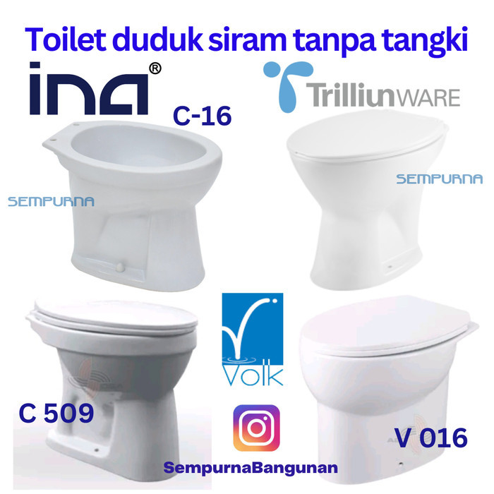 NEW Kloset closet duduk siram INA Trilliun tanpa tangki