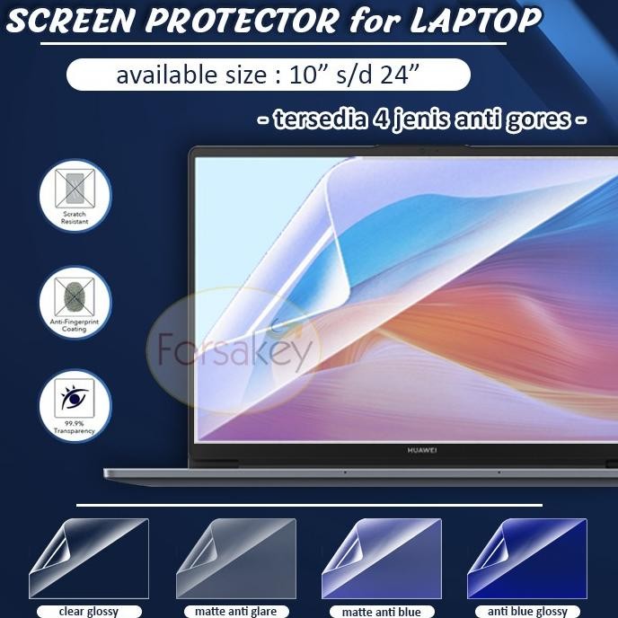 Anti Gores Layar 10 11 12 13 14 15 16 17 18 22 24 Inch 16:9 16:10 Laptop Leptop Notebook Monitor PC 
