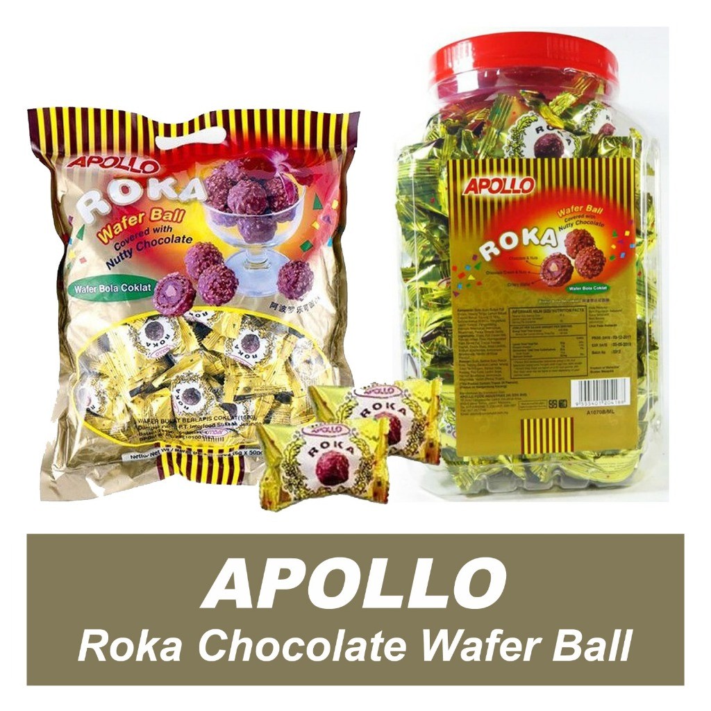 

Roka Apollo Wafer Ball Coklat PROMO HALAL