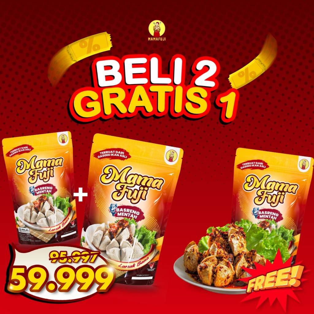 

(BUY 2 GET 1) Mamafuji - Promo Bundling Basreng Mentah Chili Oil