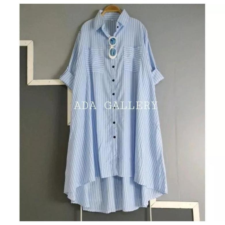 Nando Tunik Salur Garis Bahan Katun Premium Import 8050