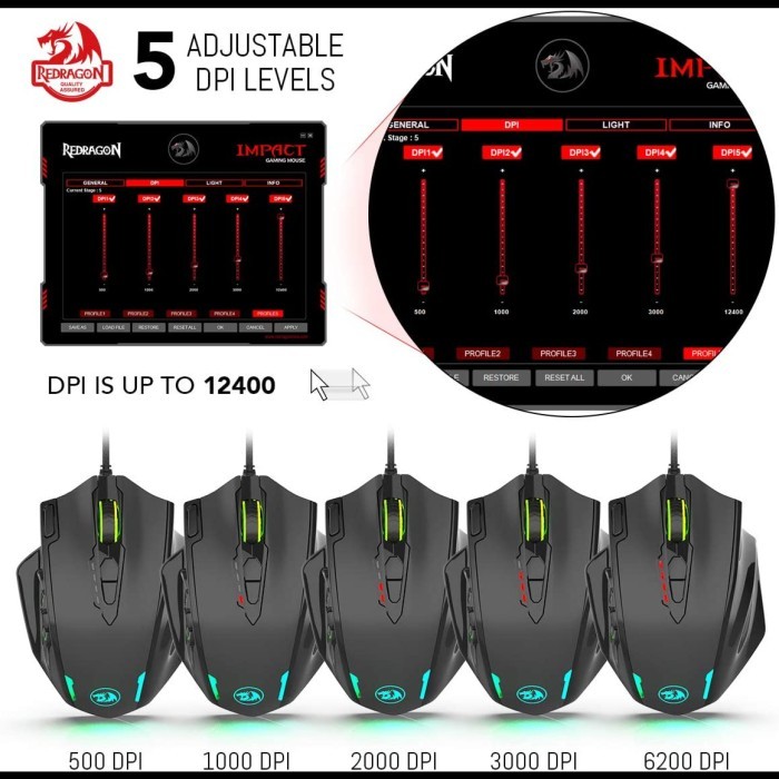 Onlyone Redragon Dual Mode Gaming Mouse RGB IMPACT ELITE - M913