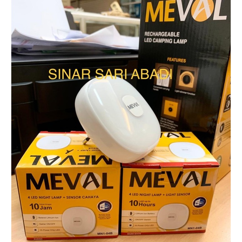 KHUSUS GRAB Lampu Tidur LED + Sensor Cahaya MEVAL Cahaya LED Warm White Kuning
