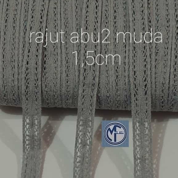 TERBARU renda rajut warna abu2 harga per 15y