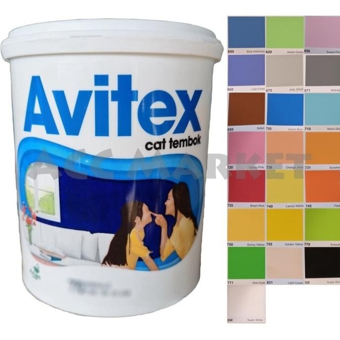 

CAT TEMBOK DINDING AVITEX 1KG KAMAR WARNA RUMAH ORIGINAL