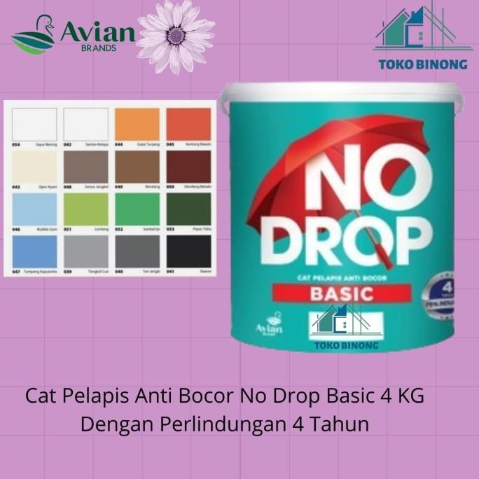 

CAT TEMBOK NO DROP BASIC LUAR PELAPIS ANTI BOCOR WATERPROOFING 4 KG ORIGINAL