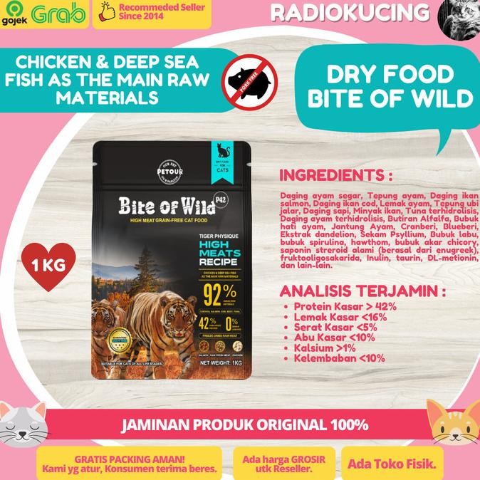 

DRY FOOD BITE OF WILD 1 KG MAKANAN KUCING HIGH PROTEIN GRAIN FREE HOLISTIC CAT FOOD ORIGINAL