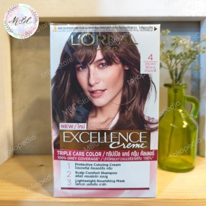 

LOREAL EXCELLENCE CREME NO 4 BROWN - CAT RAMBUT LOREAL ORIGINAL