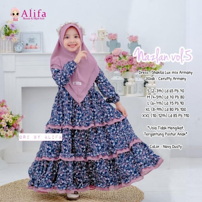 SALE Gamis set anak remaja motif bunga bajan shakila ceruty