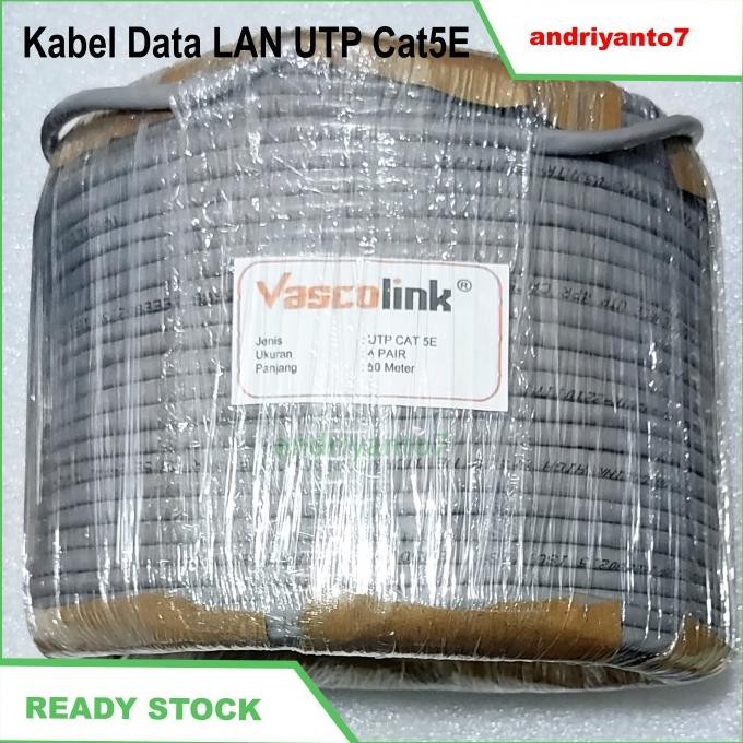 

KABEL LAN UTP CAT 5E VASCOLINK 50 METER ORIGINAL