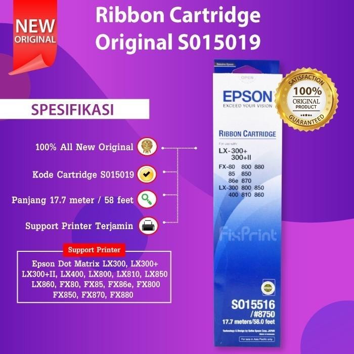 Ribbon Cartridge Printer Epson Lx300 Lx300+ Lx300+Ii Original Lx-300