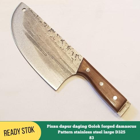 

Berkualitas Pisau dapur daging Golok forged damascus Pattern stainless steel large