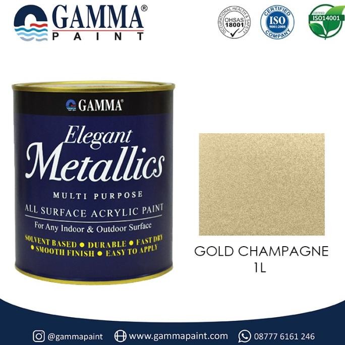 

ELEGANT METALLICS - GOLD CHAMPAGNE - CAT DUCO METALIK NC BESI & KAYU ORIGINAL