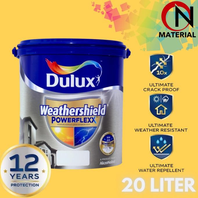 

CAT DULUX WEATHERSHIELD POWERFLEXX 20L / BRILLIANT WHITE 2290 / PUTIH ORIGINAL