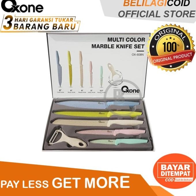 

Berkualitas Oxone OX-608 Pisau Dapur Multi Colour Marble Knife Set