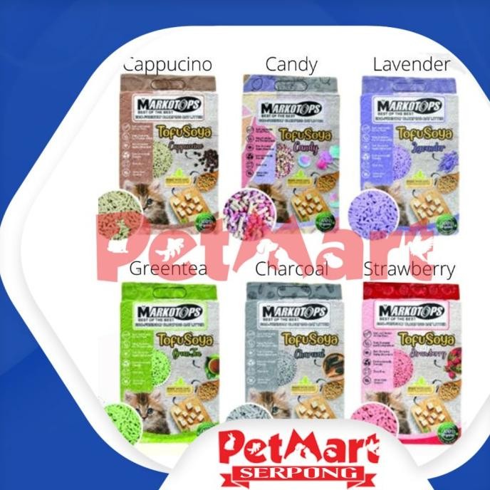 

PASIR KUCING - MARKOTOPS TOFU SOYA 7L / 7 LITER ORGANIC CAT LITTER ORIGINAL