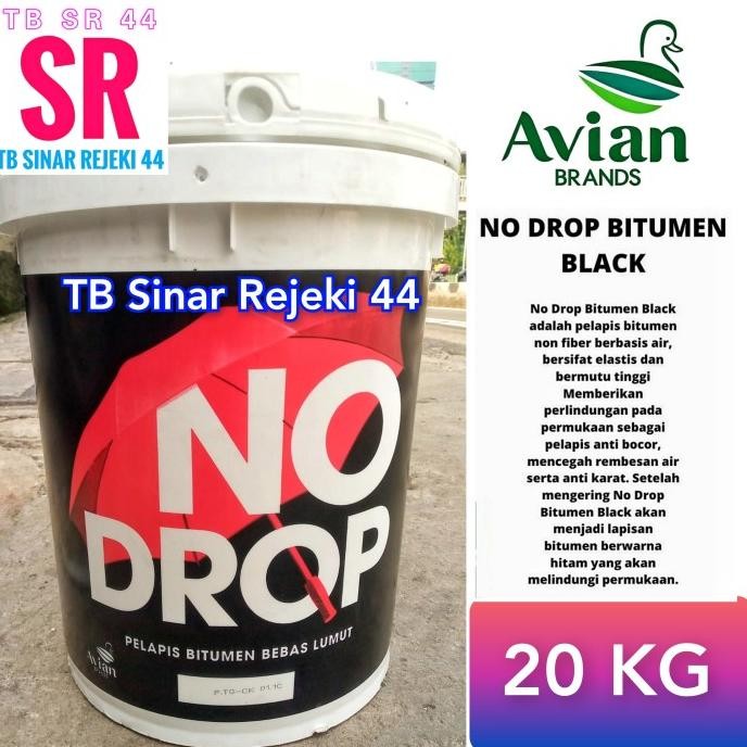 

NO DROP BITUMEN BLACK PAIL 20 KG CAT PELAPIS ANTI BOCOR WATERPROOFING ORIGINAL