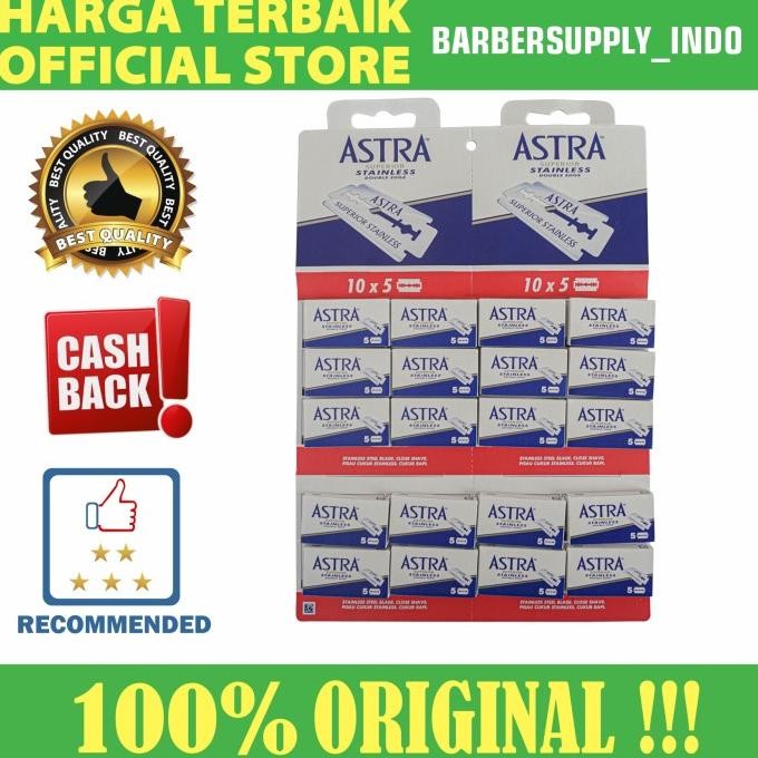 

Berkualitas PISAU SILET RAZOR ASTRA SUPERIOR BARBER PANGKAS SALON ISI 100PCS SILET