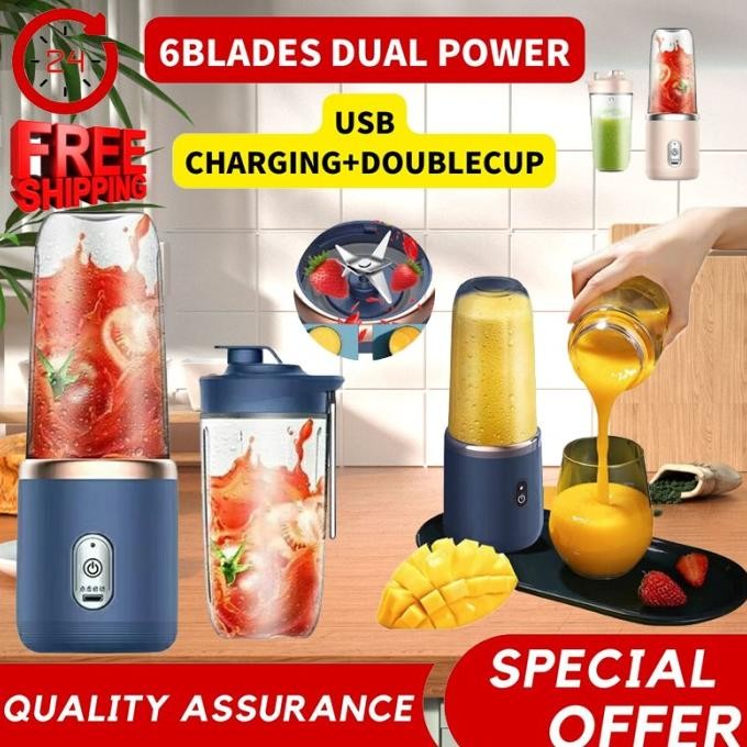

Berkualitas Blender Portable Mini Juice Blender 6 Pisau Juicer Portable