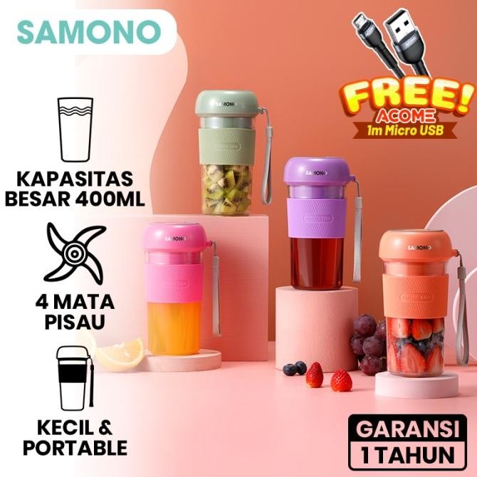 

Berkualitas 400ML Portable USB Juicer Blender Mini Plastik Food Grade 4 Pisau SWY8