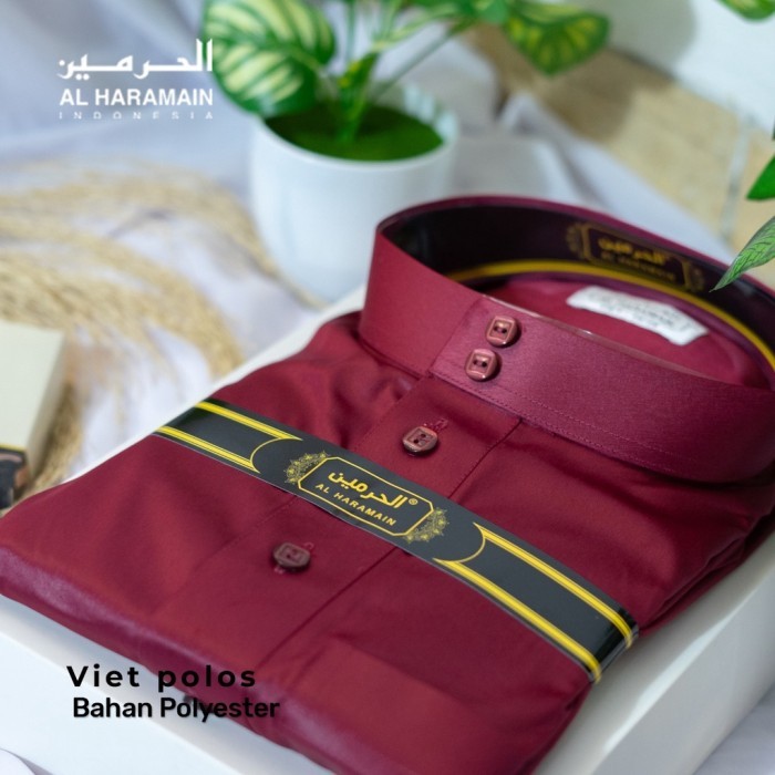Jubah Pria AL Haramain Original Jubah / Gamis Pria Dewasa Viet | Merah size V3 - Merah, 60/22 lengan