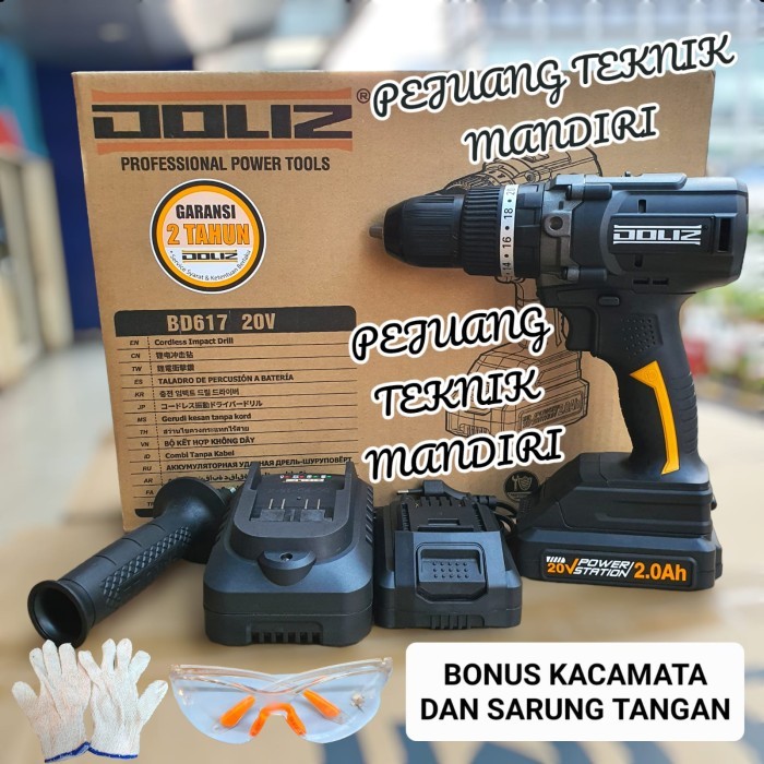 ;&;&;&;&] MESIN BOR CORDLESS BRUSHLESS DOLIZ BD 617 / BOR BATERAI DOLIZ BD617