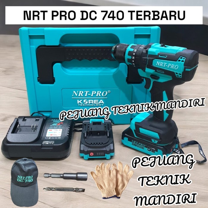 """] MESIN BOR CORDLESS BRUSHLESS NRT PRO DC740 SET / NRT PRO DC-740 SET