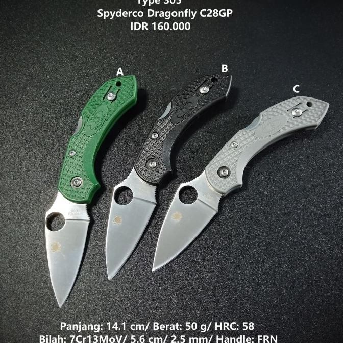 

Berkualitas Pisau Outdoor Spyderco Dragonfly C28GP