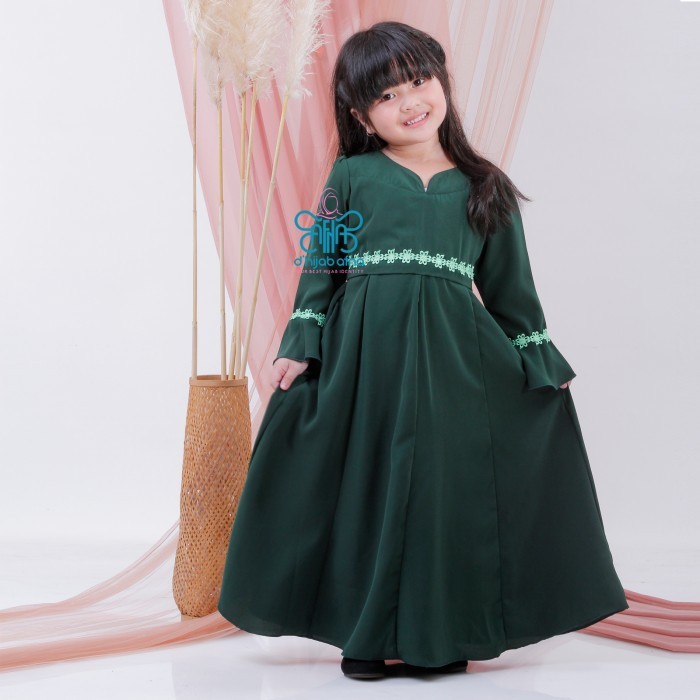 TERUJI AFNA Adeeva Gamis Anak - Dress Baju Gamis Anak Wolfis Syari Muslimah