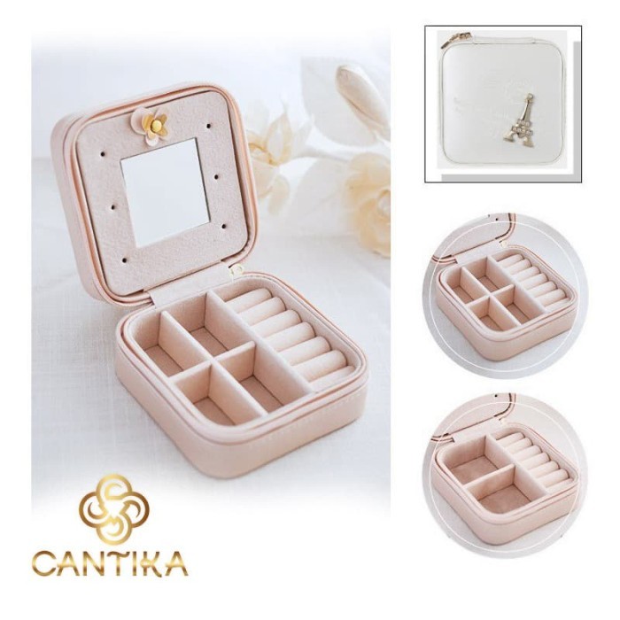 Kotak Perhiasan Soft Color Dengan Pin Metal Jewelry Box 2 Warna
