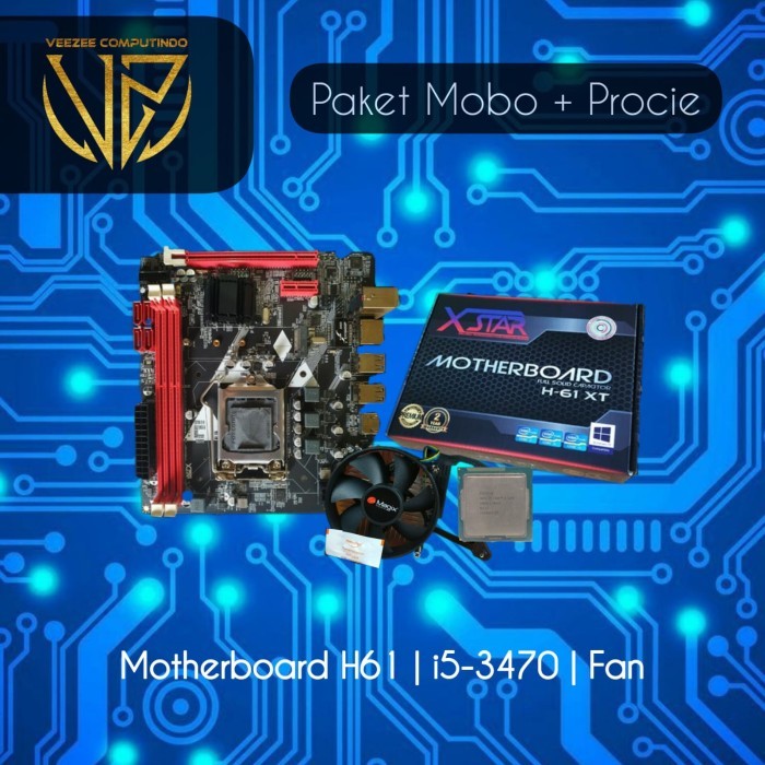 paket motherboard mobo H61 procesor i5 3470