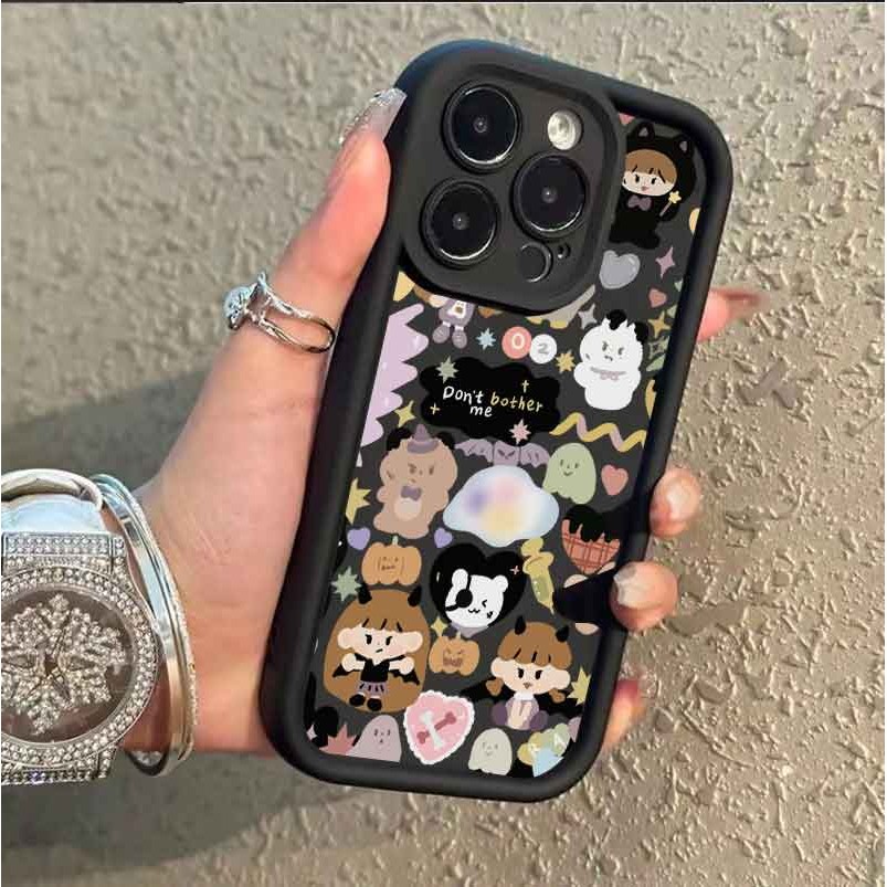 Imut-Imut Kartun Softcase Hitam Candy Hallowen Casing Hp Oppo 12 Pro Plus 5G C63 C65 C61 C67 8 Pro 1