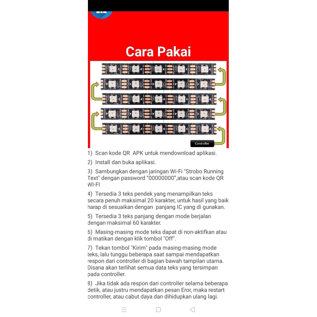 Modul Strobo Wave Wifi Text V3 12V 5 Baris Original Dan Terlaris