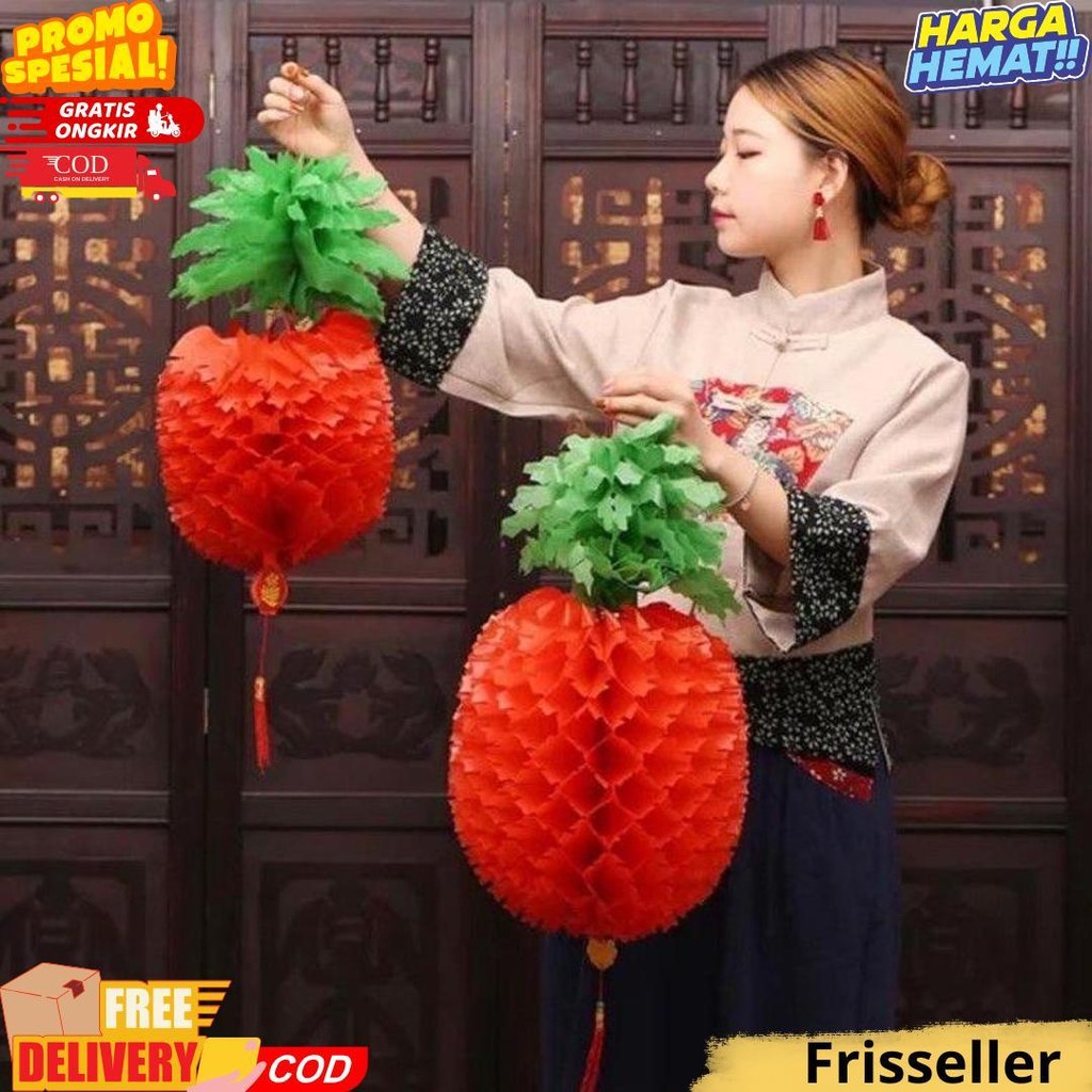 

[Nanas] Lampion Imlek Tahun 2025 Shio Ular Sincia Tenlung Bulat Merah D Termurah