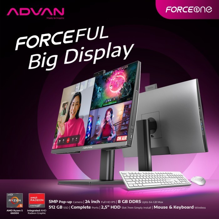 BISA GOSEND ADVAN ONE PC RYZEN 5 ADVAN ADVAN FORCE ONE RYZEN ALL IN ONE PC RYZEN 5